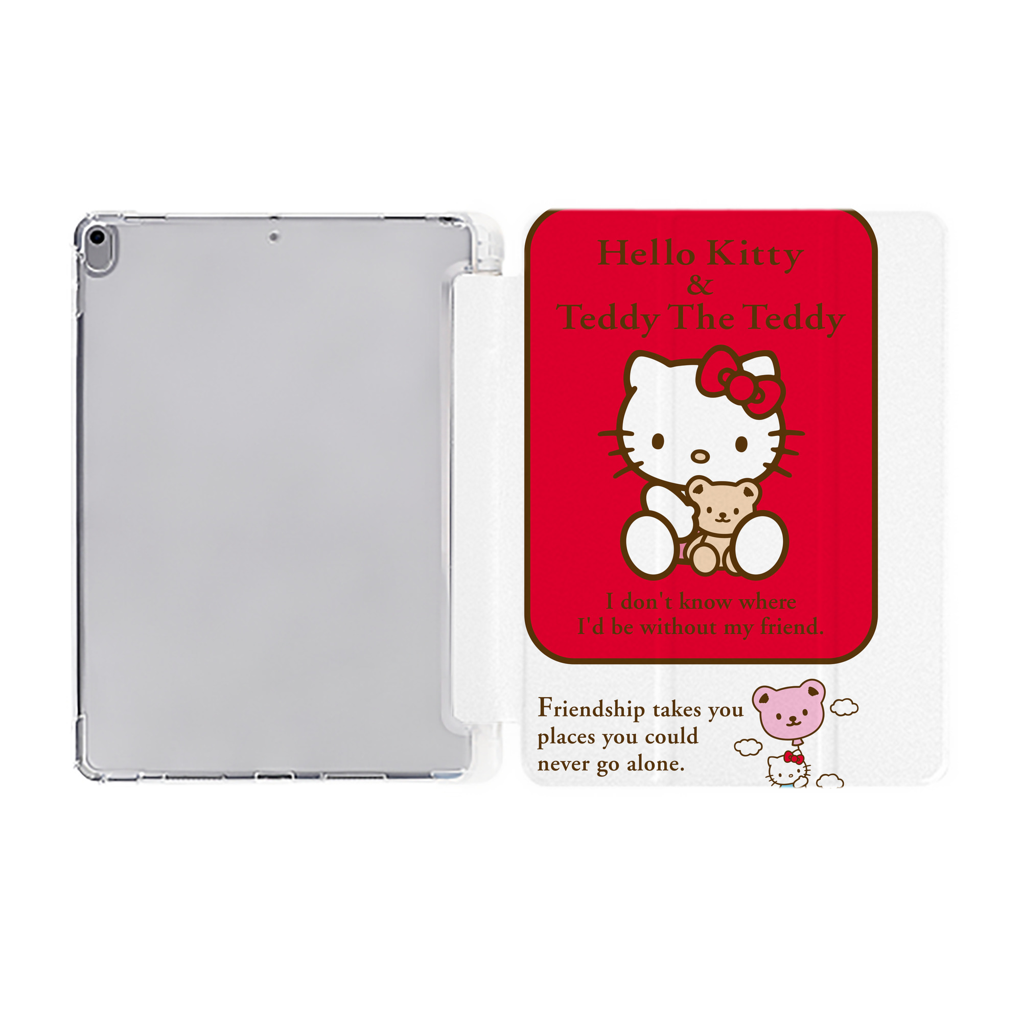 （画像用） Hello Kitty ハローキティ IPad ケース ペン収納付き 三つ折りスタンド PUレザー×シリコン 対応機種9.5/10.5/10.9インチ